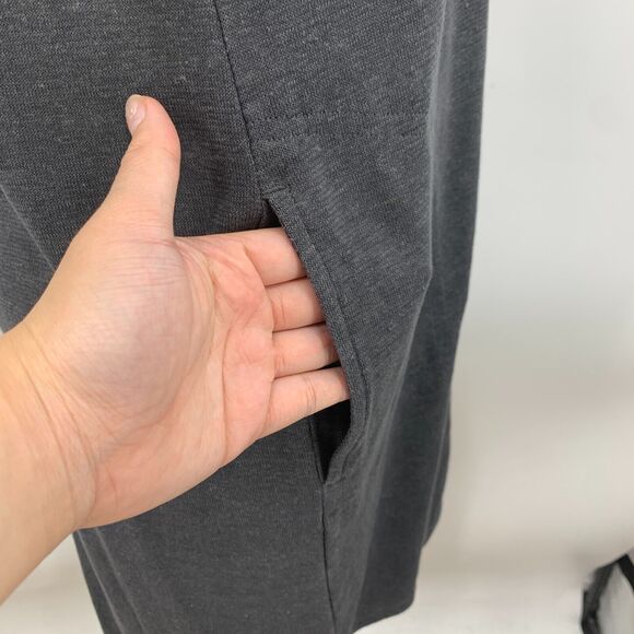 Prana Henley Raglan Dress Womens S Small Grey Cozy Up Jersey Knit Mid Sleeve - Picture 6 of 16